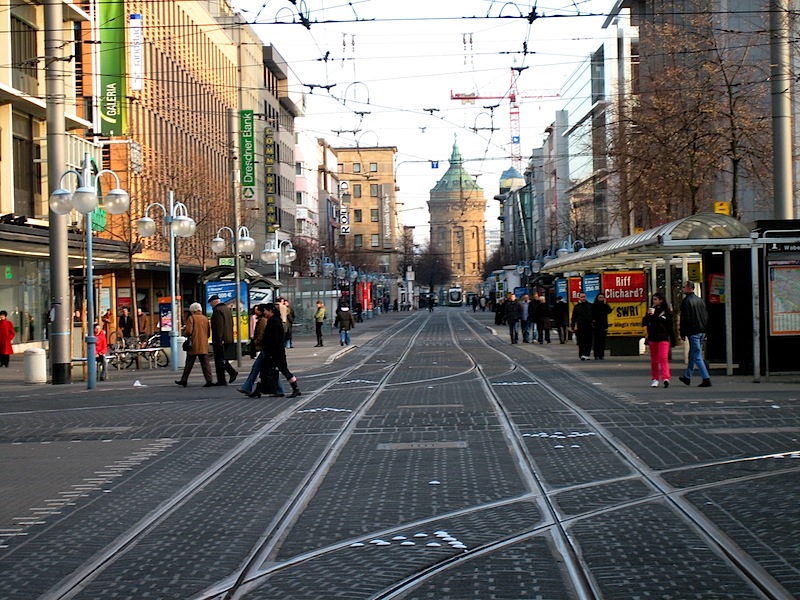 The trams criss cross the city centre